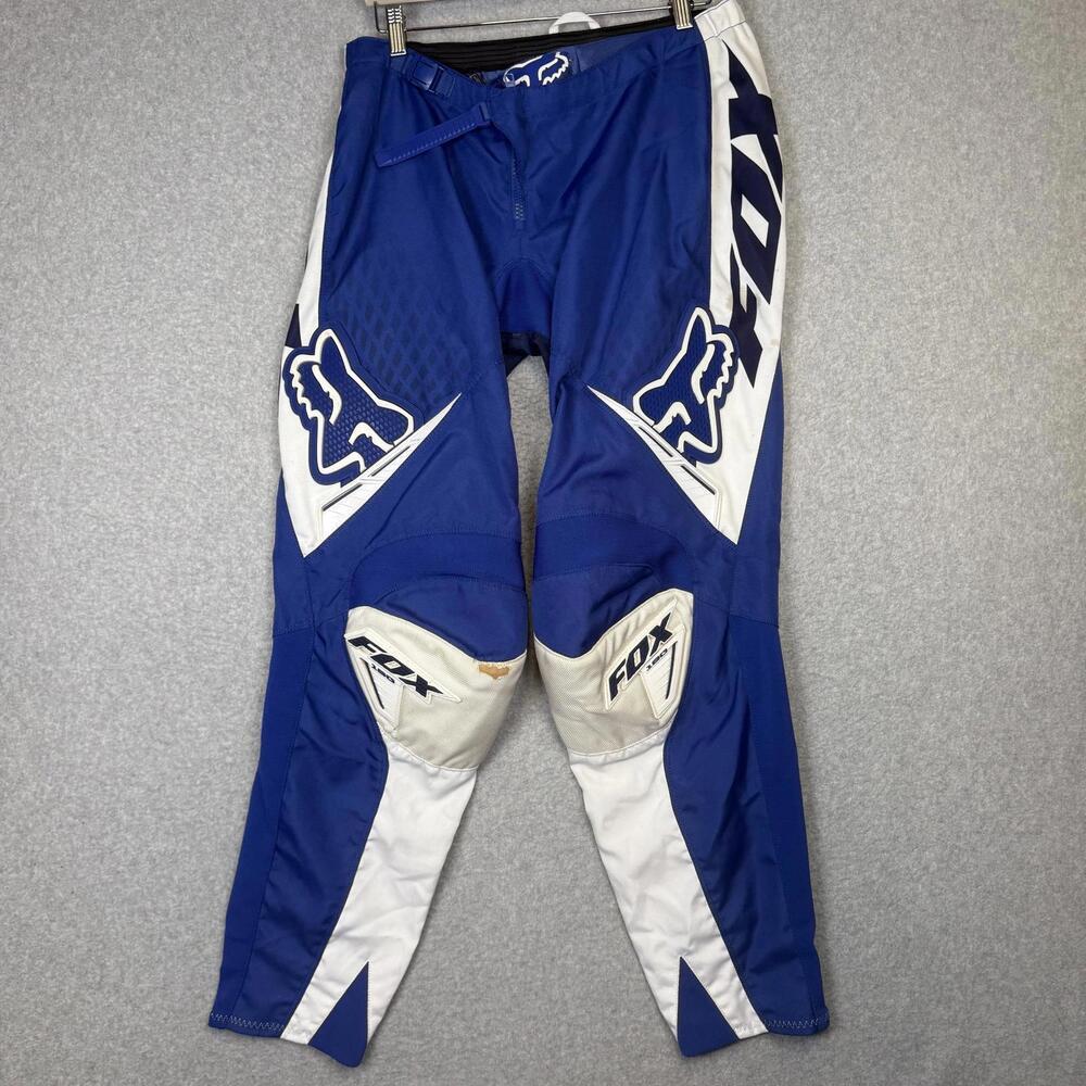FOX Racing 180 Pants Adult 36 Blue White MX Motocross Moto Offroad Mens